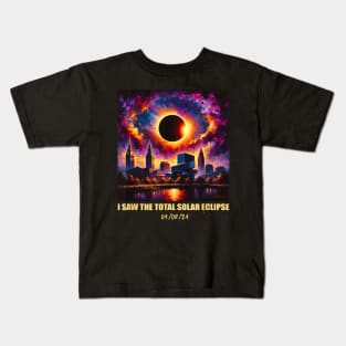 I saw the total solar eclipse 08/04/2024 Kids T-Shirt